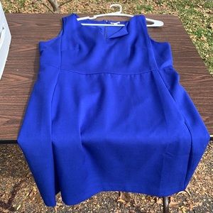 Blue sleeveless a line dress